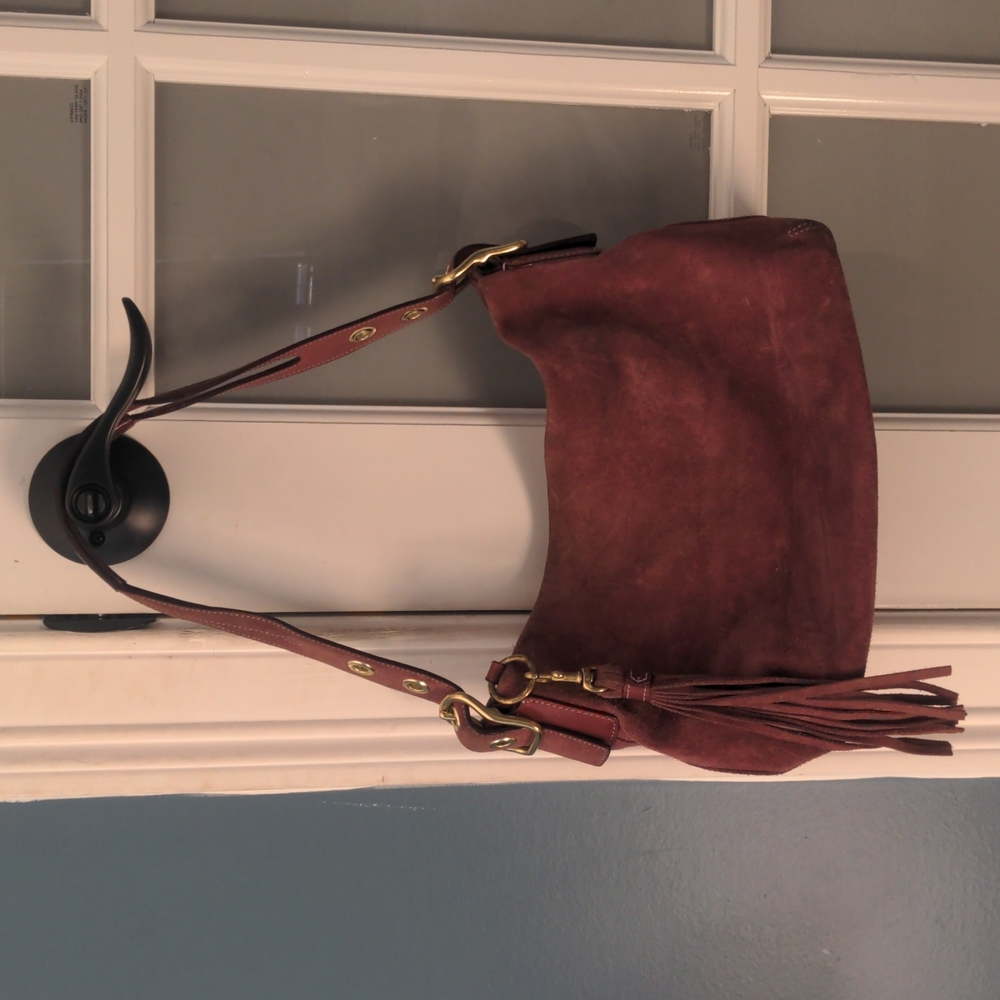 Suede Coach Shoulder Bag